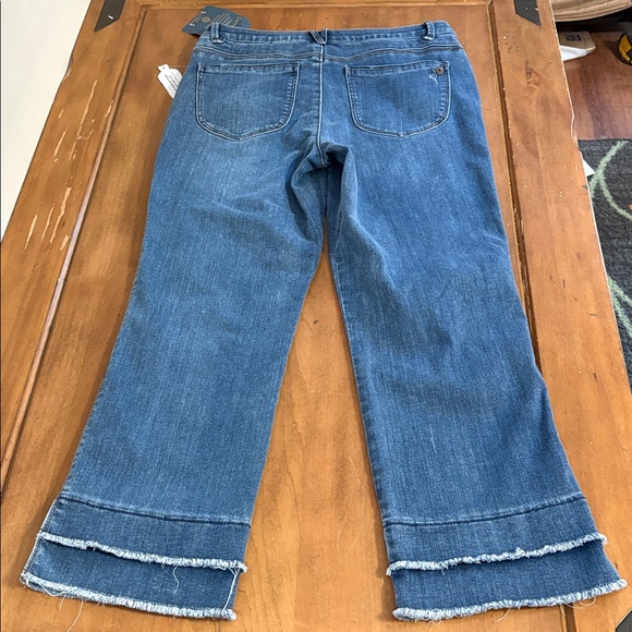 Democracy NWT Absolution Kick Flare Blue Jeans with Frayed Hem Size 10 - Picture 11 of 14